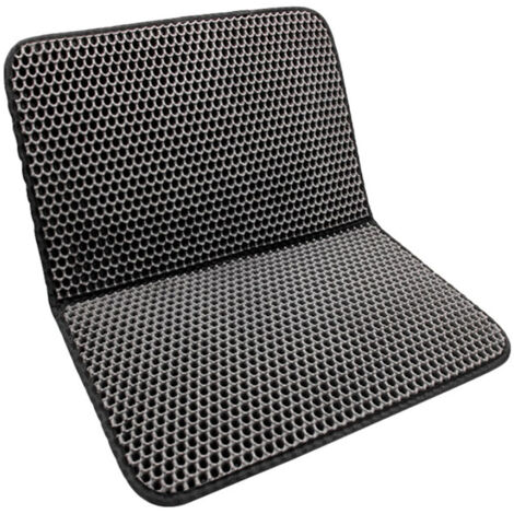 Tapis de litière pour chat, noir, 40x60 cm, pliable, motif nid d'abeille. (1/5)