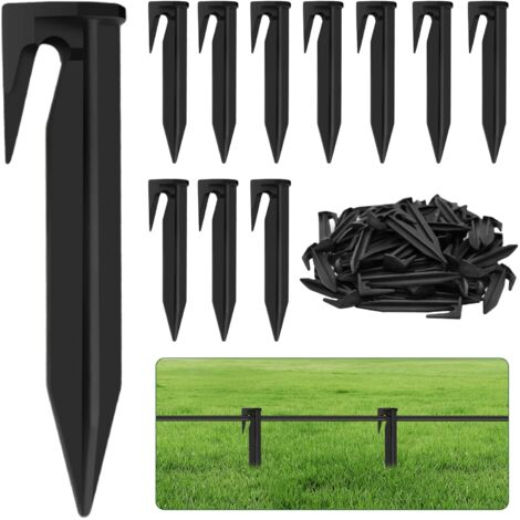 100 Pièces Piquet Fil Robot Tondeuse, Piquets de Fixation pour Câbles,Piquets de Terre pour Robot Tondeuse Accessoires pour Câbles Périphériques Tondeuse Robot, Compatible Husqvarna Gardena Worx Bosch