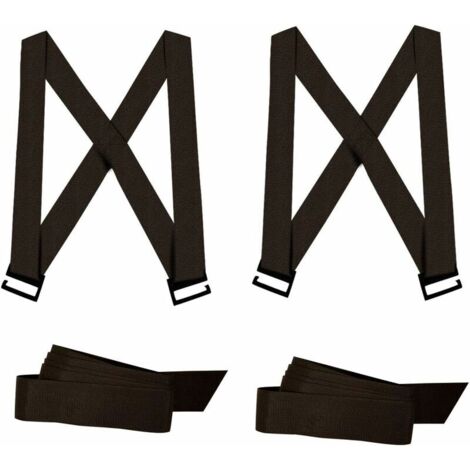 Sangle de déménagement, sangle de levage, aide au déménagement de pianos et pour le transport de meubles lourds, sangle de transport noire de 2,8 m (2 sangles + 2 sangles)