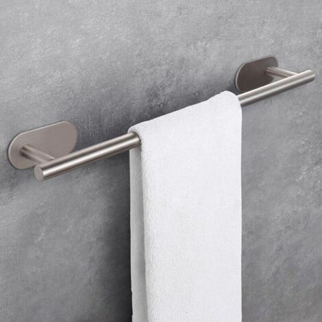 Porte-serviettes de 40 cm, sans perçage, barre porte-serviettes en acier inoxydable, antirouille (1/5)