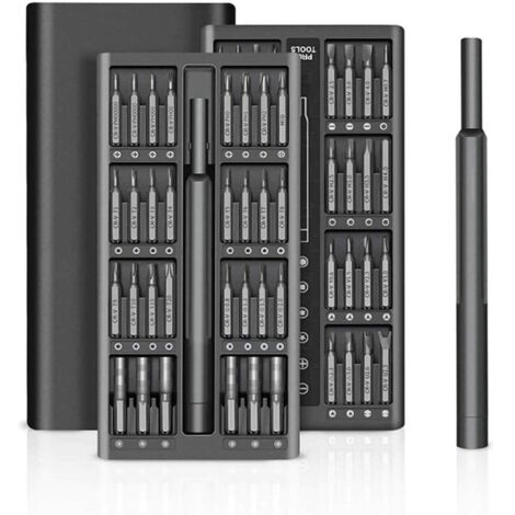 Kit de mini-tournevis de précision 63 en 1, kit d'outils de réparation électromagnétiques pour ordinateurs, lunettes, iPhone, PS4, Xbox, Macbook, appareils photo, bijoux, drones (1/5)