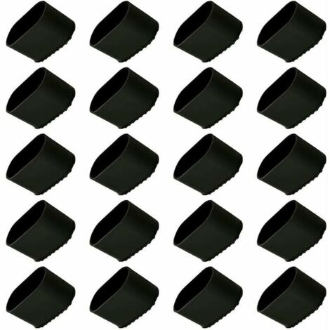 Embouts de pieds de chaise, lot de 20, protège-pieds de chaise, protège-sol, embouts de pieds, protège-pieds de chaise en plastique, protège-sol, capuchons de protection pour tubes ovales de 40 x 20 m