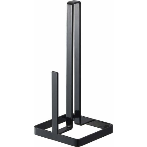 Porte-rouleau de cuisine en forme de tour, acier, noir (1/2)