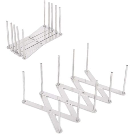Support à côtes, porte-couvercles (lot de 2), support à côtes en acier inoxydable, support pour couvercles de casseroles, longueur ajustable, compatible lave-vaisselle (1/5)