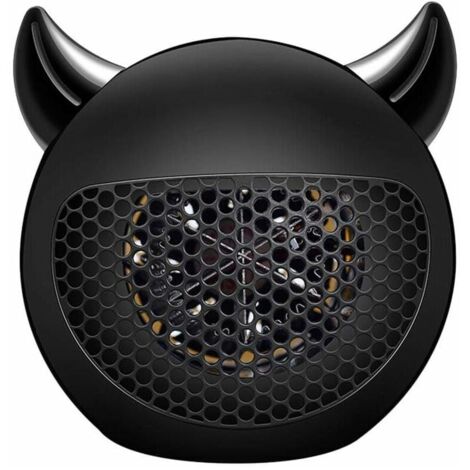 Mini radiateur soufflant, chauffage électrique portable en céramique PTC, convecteur silencieux à chauffage rapide avec protection contre la surchauffe, pour la maison ou le bureau, noir (1/5)