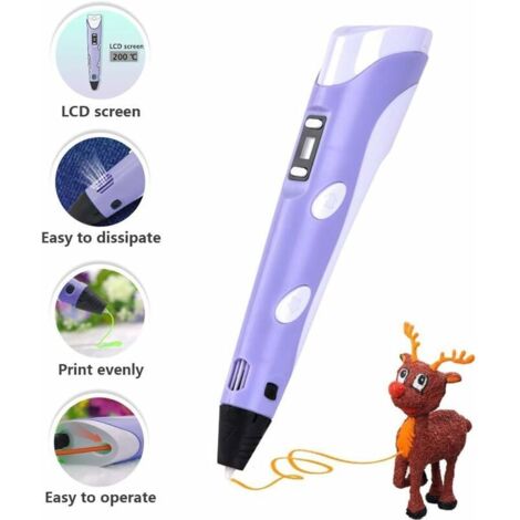 Stylos pour impression 3D - Stylo pour imprimante 3D - Stylo pour imprimante 3D compatible avec les tubes ABS et PLA de 1,75 mm