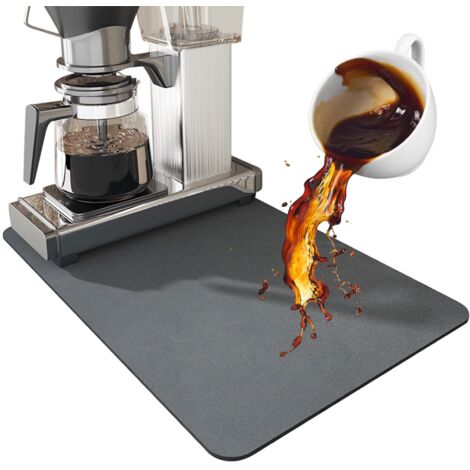 Tapis Egouttoir Vaisselle à Café, 50×40cm Tapis Absorbant Vaisselle, Tapis Evier Cuisine, Tapis Vaisselle Egouttoir Absorbant, Tapis de Sechage Vaisselle, Tapis Sechage Machine a Cafe