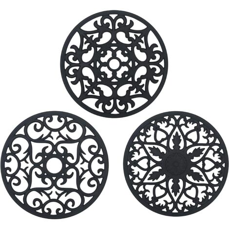 Dessous de Plat Silicone, 3PCS Anti-dérapant Anti-Chaleur 250 °C Multifonction Repose-cuillère Dessous de Verre de Cuisine Tapis de Table pour Cuisine et Salle à Manger