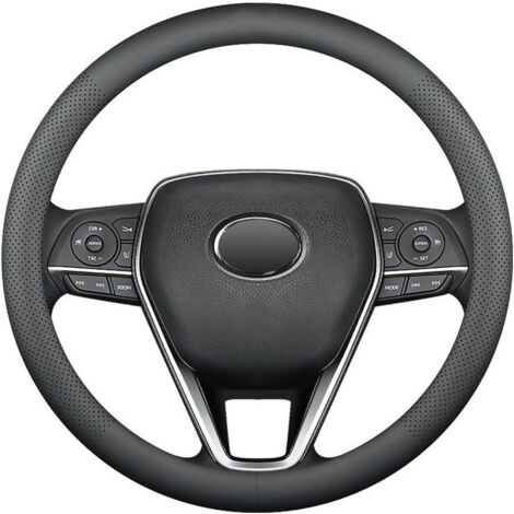 Housse De Volant Pour Audi 100, A4, A6 - Taille 38x9cm, Anthracite Avec Couture Rouge Perforée