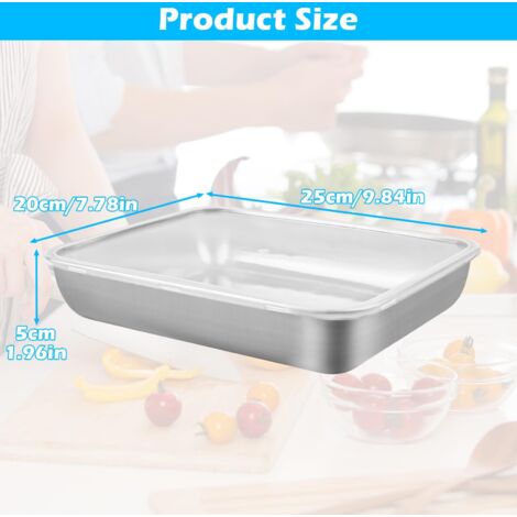 Lot De 3 Boîtes De Conservation Alimentaire Inox - PBUSPU - Rectangulaires - Avec Mousseur à Lait Inclus