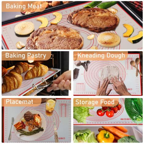 4PCS Tapis de cuisson Silicone antiadhésives Fondant Pâte Pastry Mat