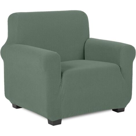 Housse de canapé extensible intégrale – Imperméable – Vert foncé – Pour canapé 1 place (1/5)