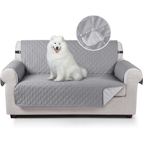 Housse de protection antidérapante pour canapé – Gris clair – Pour canapé 2 places