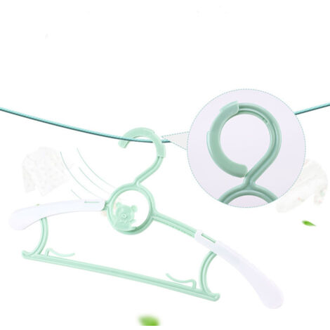 Lot de 20 cintres pour vêtements d’enfants – Vert clair – Cintres antidérapants (1/4)