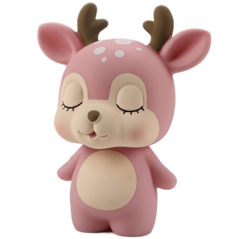 Tirelire décorative en forme de cerf – Rose – Objet de décoration