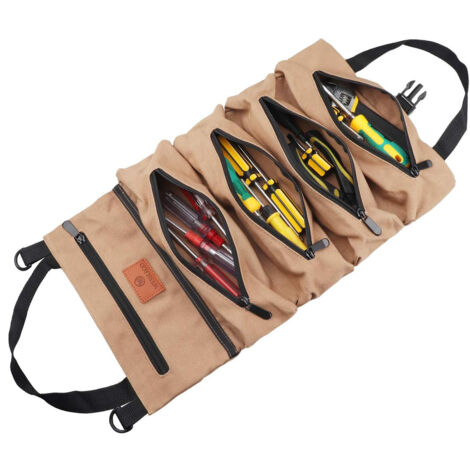 Sac à outils de réparation pour voiture – Kaki – Pochette de rangement en toile