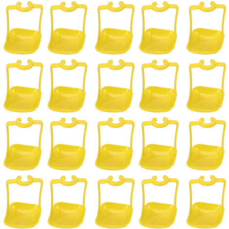 Lot de 20 abreuvoirs automatiques pour poules – Coupelles suspendues – Couleur jaune