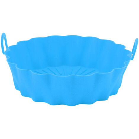 Plateau rond en silicone pour friteuse à air – 7,5 pouces – Résistant à la chaleur – Bleu