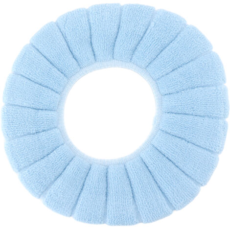 Housse de siège de toilette lavable – Bleue – Coussin de WC chaud et confortable, usage universel