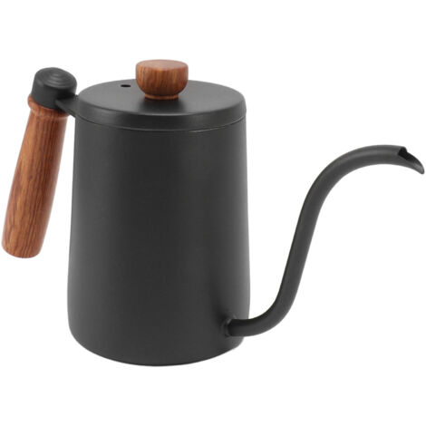 Bouilloire à col de cygne pour café filtre – Noire – Acier inoxydable, pour versement précis