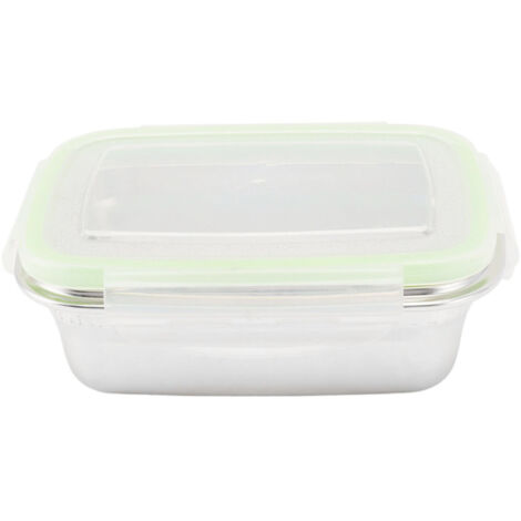 Boîte de conservation carrée en acier inoxydable 304 – 1800 ml – Boîte alimentaire étanche anti-fuite