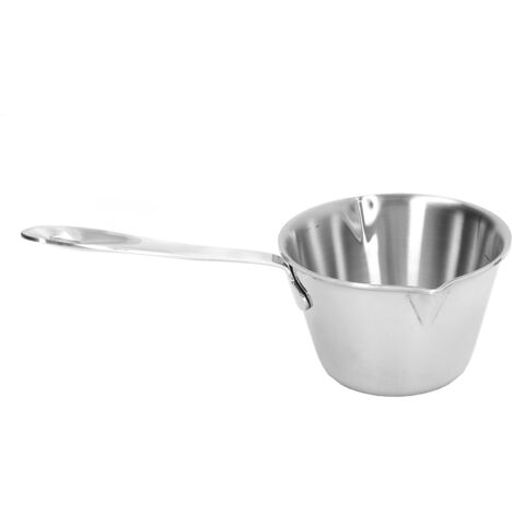 Casserole en acier inoxydable avec couvercle 1 L, Poêle à sauce de 14