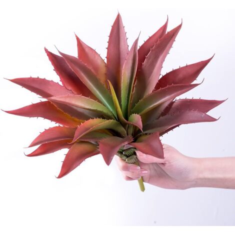 Plante grasse artificielle décorative en pot, aloe factice rouge pour décoration intérieure