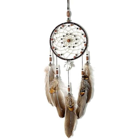 Décoration de voiture attrape-rêves faite main, pendentif décoratif artisanal, couleur brun foncé modèle 0192