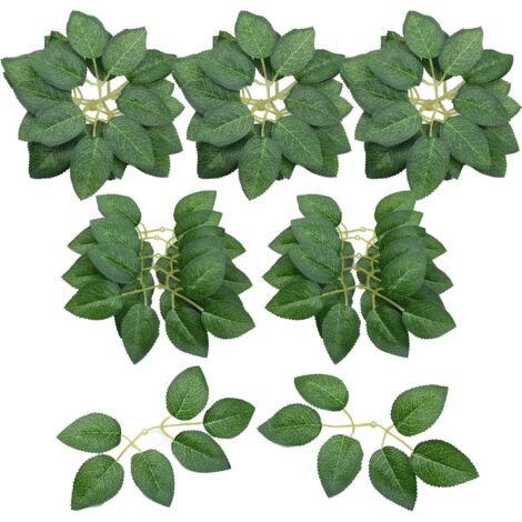 150 PCS Feuille Artificielle de Rose en Soie pour Bouquets de Mariage, Bricolage, Décoration de Jardin Ou de Fête