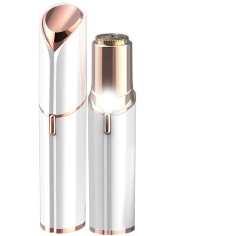 Rasoir Électrique Femme avec Lumières LED pour Visage, Épilateur Doux et Sans Danger pour Joues/Menton/Bras, Pile Incluse (Blanc) (1/5)