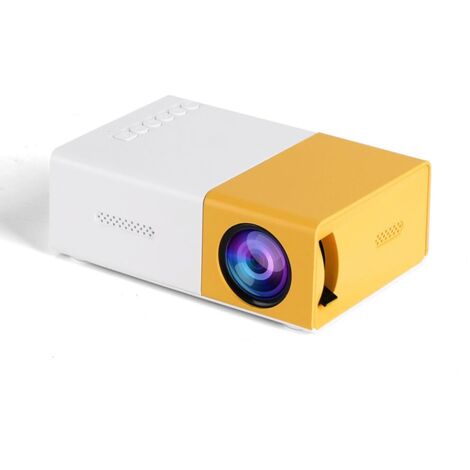 Projecteur Mini Portable 1080P - Projecteur Home Cinéma Compact, Vidéoprojecteur pour Téléphone/Intérieur/Extérieur - Compatible Android/Ordinateur Portable/Téléphone/TV (Jaune)