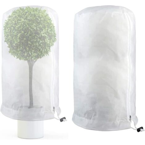 Lot de 2 housses de protection hivernale pour plantes en pot – Sac anti-gel respirant – 80 × 100 cm (1/5)