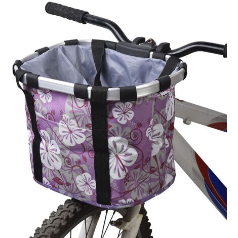 Panier pour avant de vélo amovible en toile, panier de transport pour animal domestique, cadre en alliage d'aluminium (1/5)