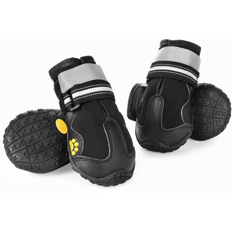 4 Pièces Chaussures de Chien Bottes Chien, Chaussure Chien Imperméables avec Sangles Réfléchissantes et Semelle Antidérapante pour Moyen Grand Chien (7)