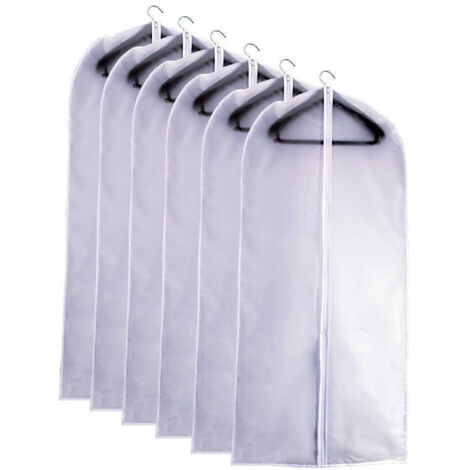 Lot de 10 housses de protection pour vêtements avec fermeture zippée centrale – Housse anti-poussière entièrement fermée – 60 × 120 cm
