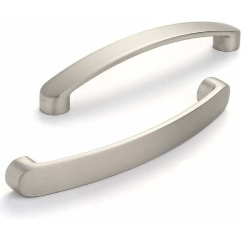 Lot de 6 Poignee de Meuble Poignées de porte de cuisine chromées- poignee meuble de cuisine Nickel Brossé Poignée Cuisine Brossé Entraxe 96mm