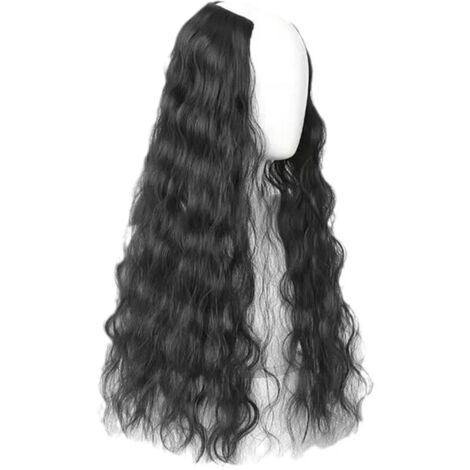 Perruque, longs, bouclés, 45 cm-65 cm, noir, ouvert, marine foncé, noir, naturel, ensemble de (1/5)