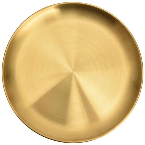 Ronde plateau en acier inoxydable, l'or, 23 cm,Style 1 (1/5)