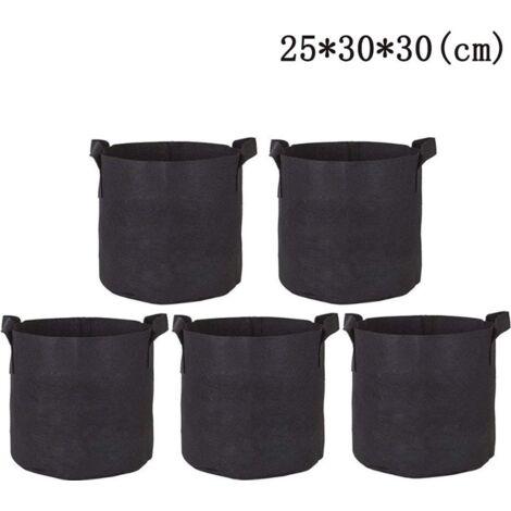 Pflanztasche, 5x 10L Plante Croissant de Poche, Tissu Pflanzsack avec Poignées de Pommes de terre, les Tomates et les Fraises - 10L (1/4)
