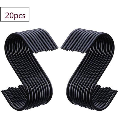 20 Emballage Noir Crochets S S Vestiare À Suspendre S En Forme De Crochet S Hanger Crochet Cuisines Pan Pot Crochet