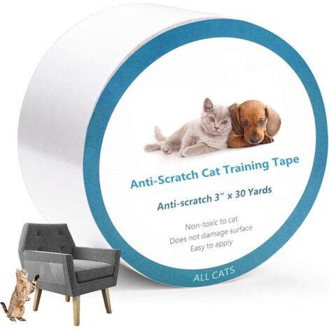 Anti Gratte Chats Traning de ruban Adhésif 10cm x 30m de protection résistant aux rayures Chat Chien Transparent auto-Adhésif Résistant pour le Sofa, Porte, Table, Meubles