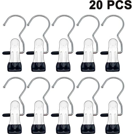 Klammerhaken Stiefelaufhängung, 20 Pièces, Cintre en Métal, Stiefelklammern, Antiglisse, sangle pour bottes, foulards, 11.3 x 4cm