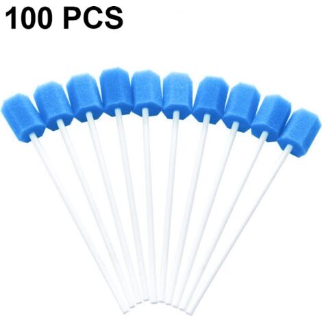 100 unités de Soins bucco-dentaires-Tampons – Zahnreinigungs-Bouche-Dents-Mundschwamm-Tampon, sans Saveur, bleu (1/5)