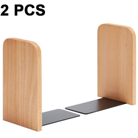 2 Pièces simples en Bois serre-Livres, épaissi Étagères de livres, serre-Livres en bois Massif, pour les Étudiants, une Tête ronde / carrée Tête(Vierkantkopf de Hêtre)