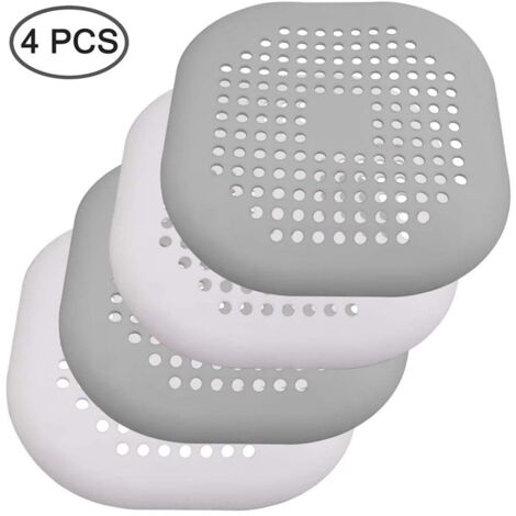 4 Pièces Abflusssieb Silicone, Douche Vidange Tamis Duschablauf Couvertures Lavabo Tamis Haarfänger pour Baignoire salle de Bain Cuisine