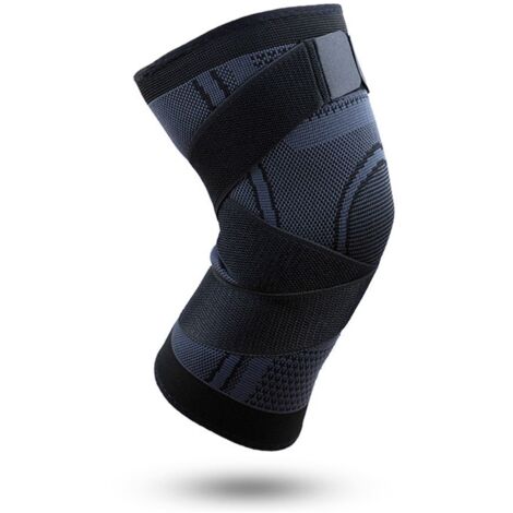 Genouillère latéraux Stabilisateurs et de la Patella-Gelpolstern, réglable en Compression Genouillère pour la douleur au Genou(Noir,M) (1/5)