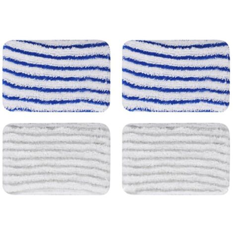4 Pièces Clean and Steam Lingette, Clean and Steam Accessoires, Serpillere Balai Vapeur pour Rowenta Clean & Steam ZR850002 ZR005801 ZR005804 (Gris et Bleu)