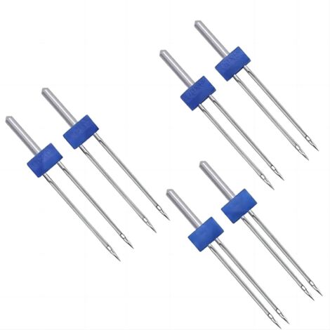 6 Pièces Aiguille Double Stretch Jersey Aiguilles de Machine à coudre doubles, Aiguilles Jersey Machine à Coudre, Aiguille Jumelée, Aiguille Double, Aiguille Jumelles Stretch pour Machine à Coudre