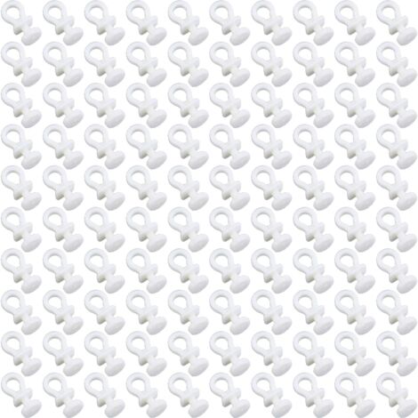 100 Pcs Crochets à Rideaux en Plastique, Glisseurs pour Rail, Crochet de Tringle pour Rideaux de Porte et de Douche