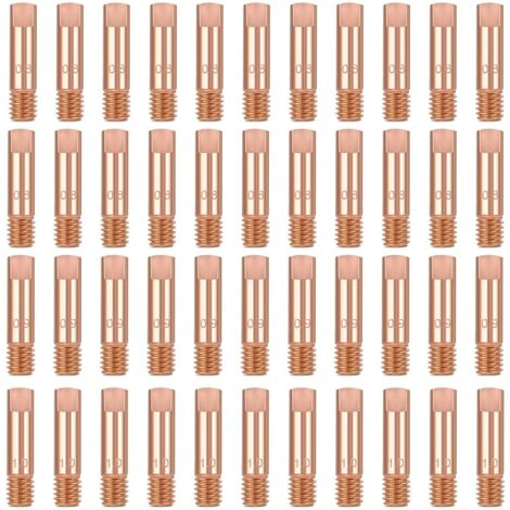 40 Pièces de Contact en Cuivre, Embout De Contact Buse de Soudage Tube Contact 0.8mm 0,9 mm 1,0 mm consommables de torche de soudage pour 15AK MIG